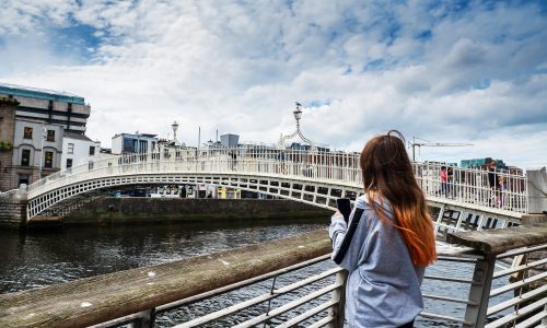 Dublin,City,Center,,Ireland,-,07.06.2021:,Teenager,Girl,Taking,Picture